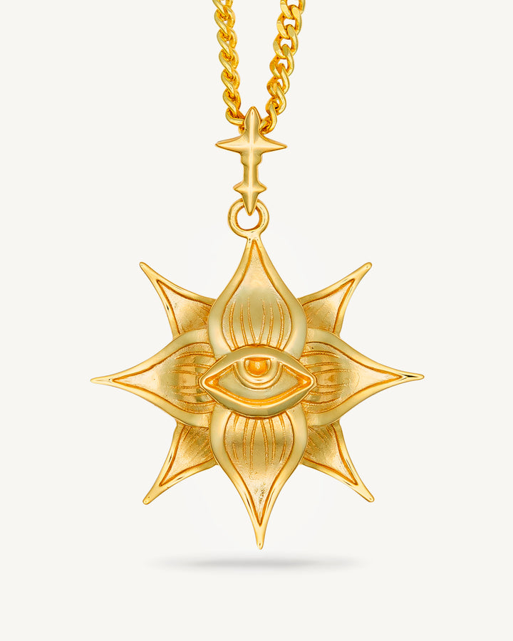 Gold Eightfold Flower Pendant