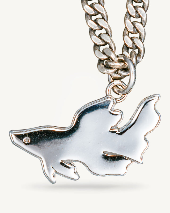 White Beta Fish Pendant