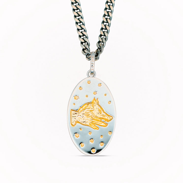 Divine Dogs Two Tone Necklace Pendant