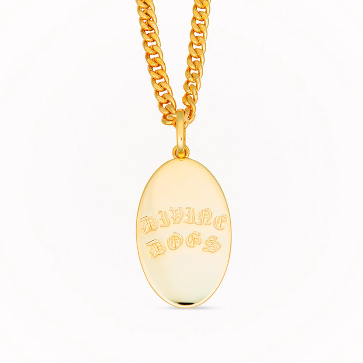 Divine Dogs Oval Necklace Pendant