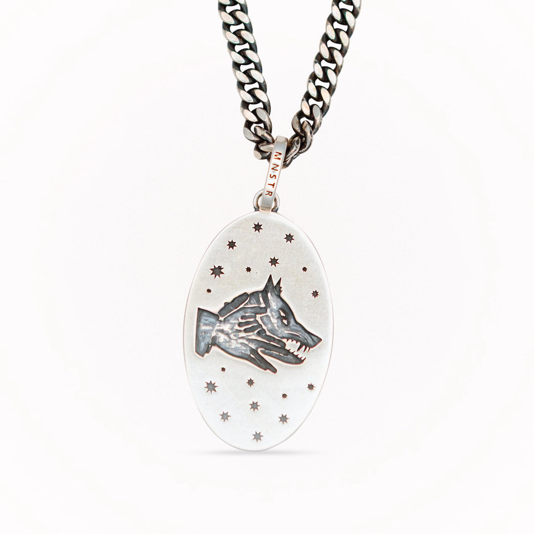 Divine Dogs Oval Necklace Pendant