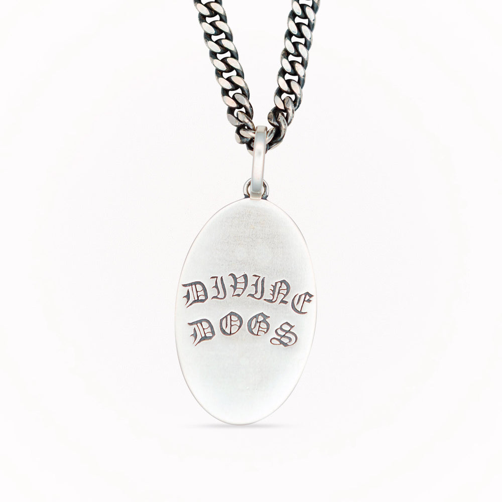 Divine Dogs Oval Necklace Pendant