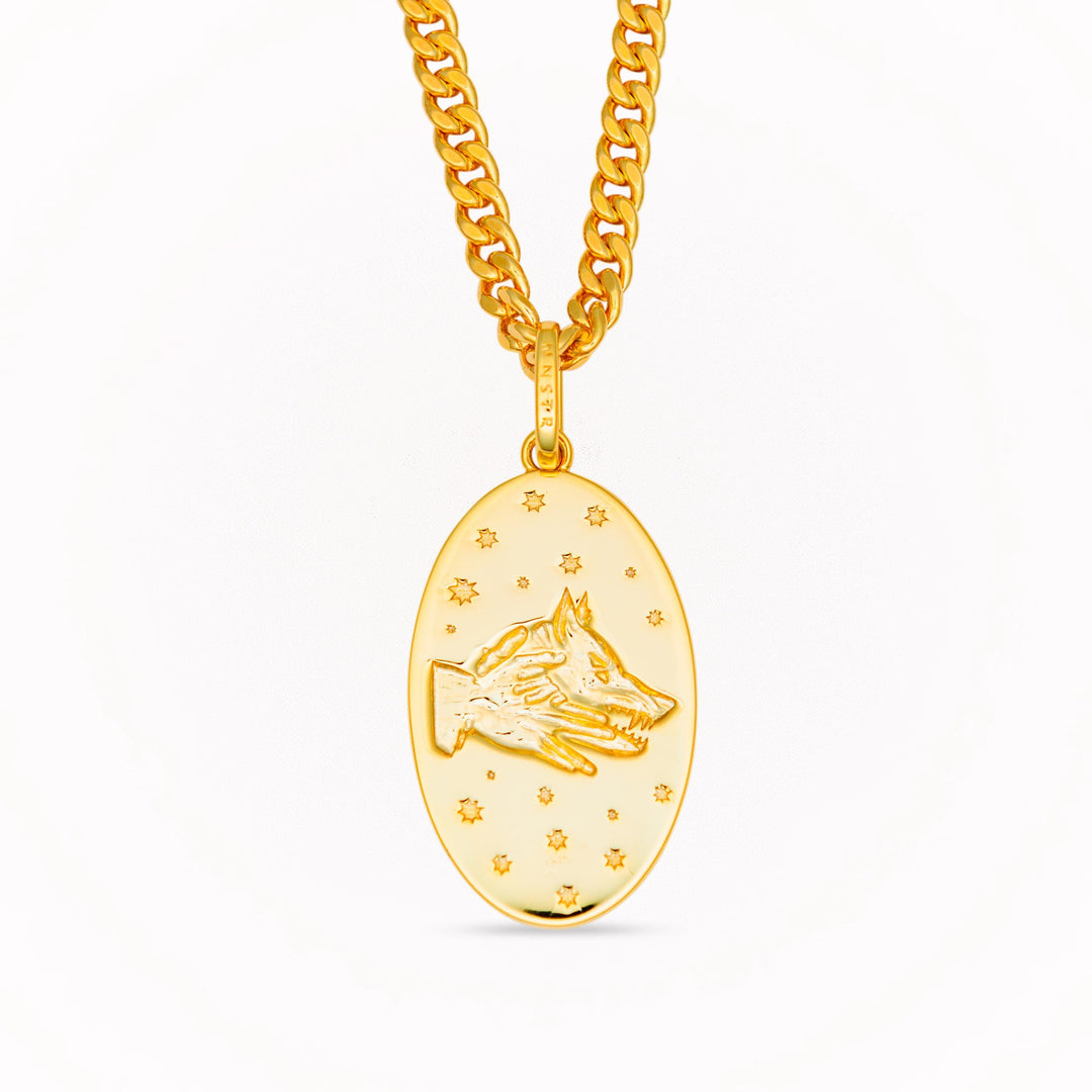 Divine Dogs Oval Necklace Pendant