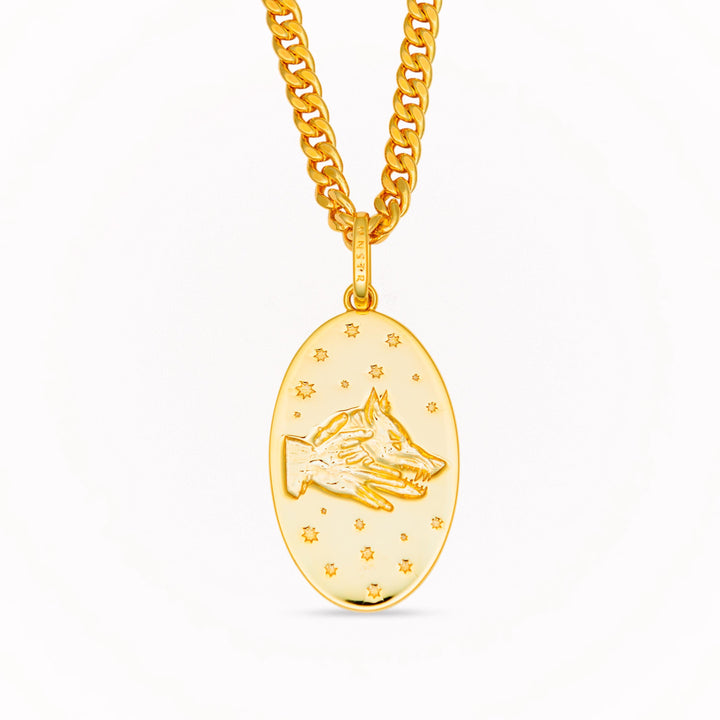 Divine Dogs Oval Necklace Pendant