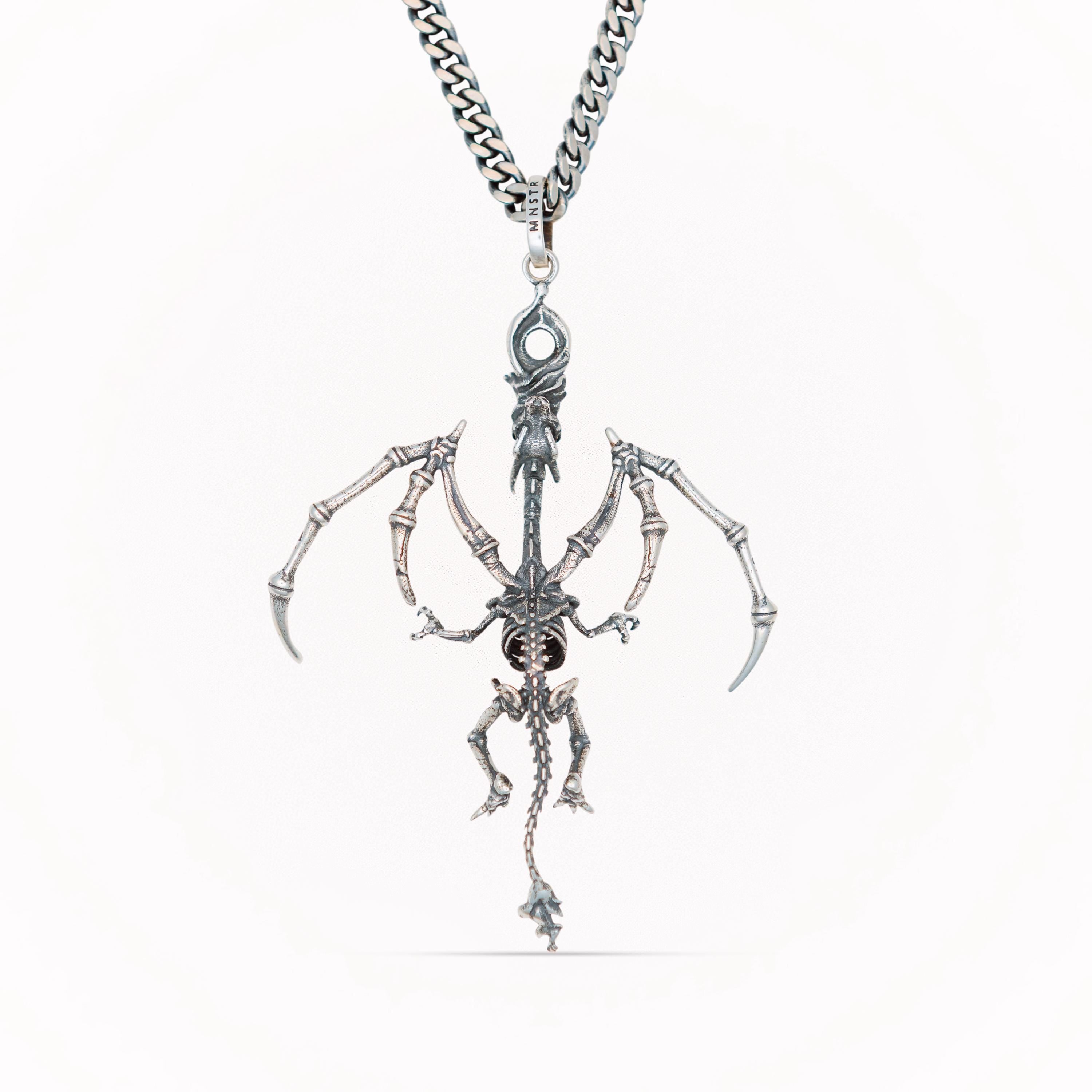 Fire Dragon Skeleton Necklace Pendant